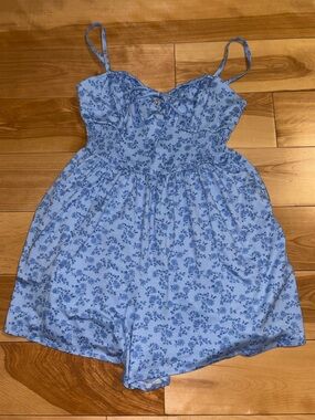 Hollister Light Blue Floral Romper